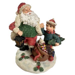 Figurine Santa Claus Toys and Boy Vintage K-Mart